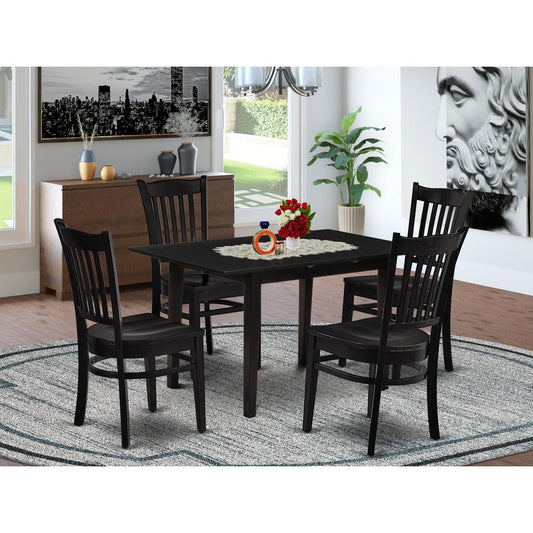 Dining Table- Dining Chairs, NOGR5-BLK-W