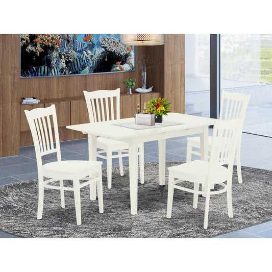 Dining Table- Dining Chairs, NOGR5-WHI-W