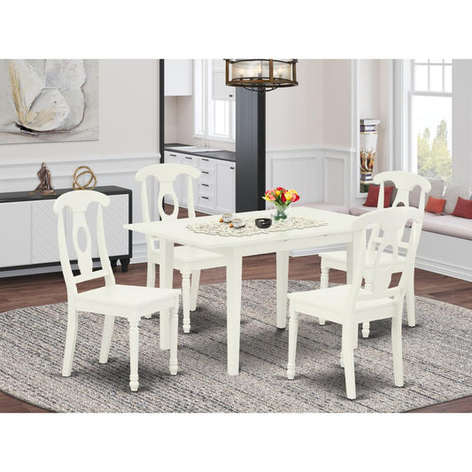 Dining Table- Dining Chairs, NOKE5-LWH-W