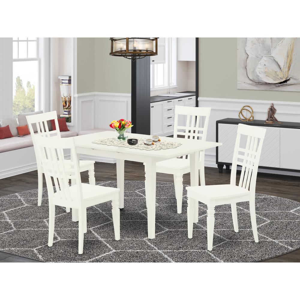 Dining Table- Dining Chairs, NOLG5-LWH-W