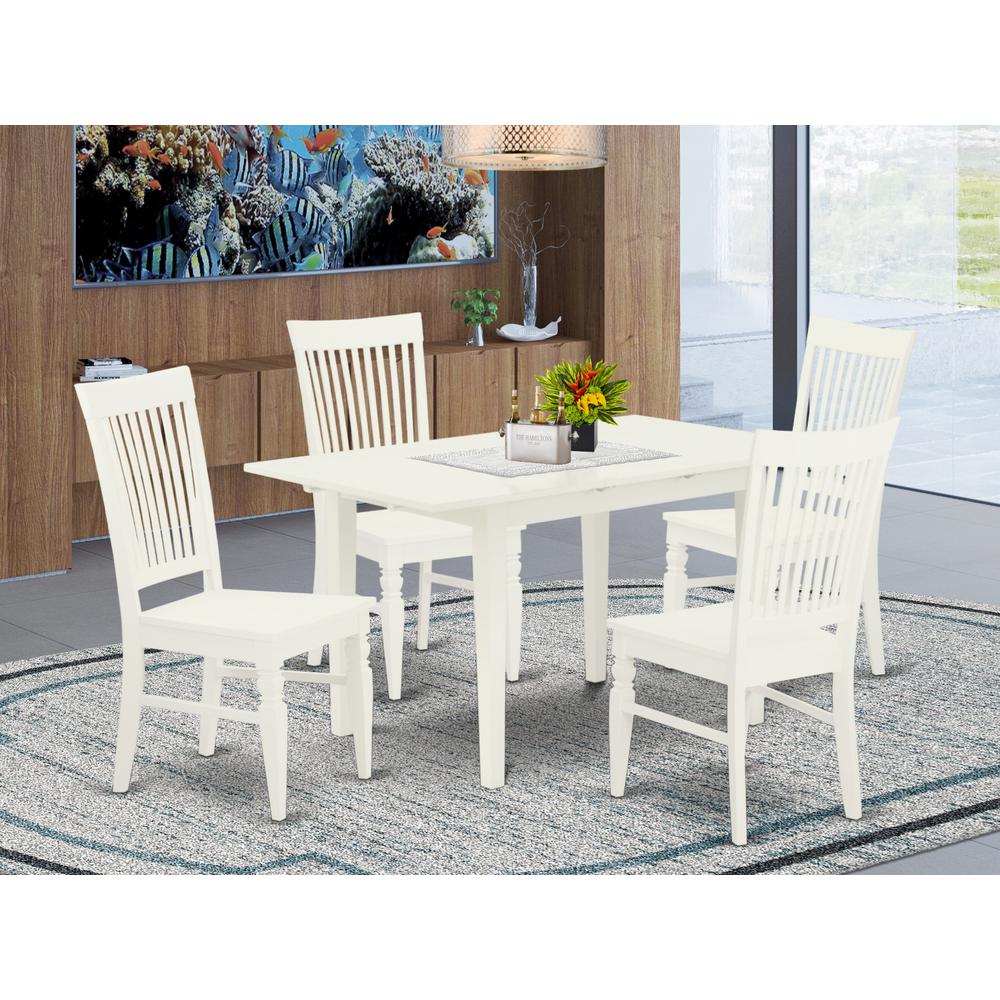 Dining Table- Dining Chairs, NOWE5-WHI-W