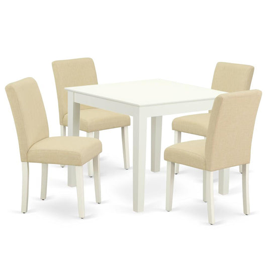 Dining Room Set Linen White, OXAB5-LWH-02