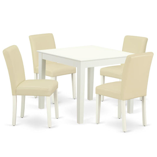 Dining Room Set Linen White, OXAB5-LWH-64