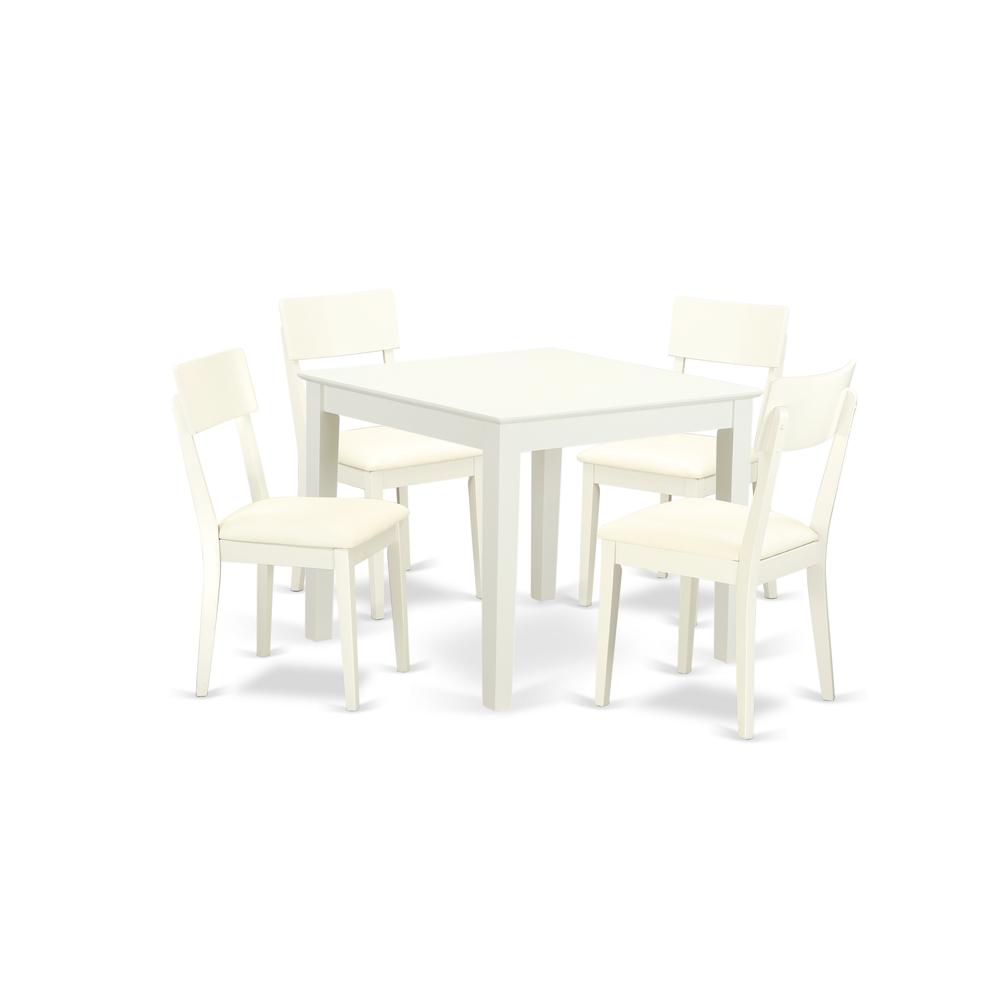 Dining Room Set Linen White, OXAD5-LWH-LC