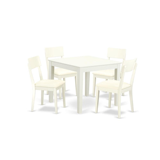 Dining Room Set Linen White, OXAD5-LWH-LC