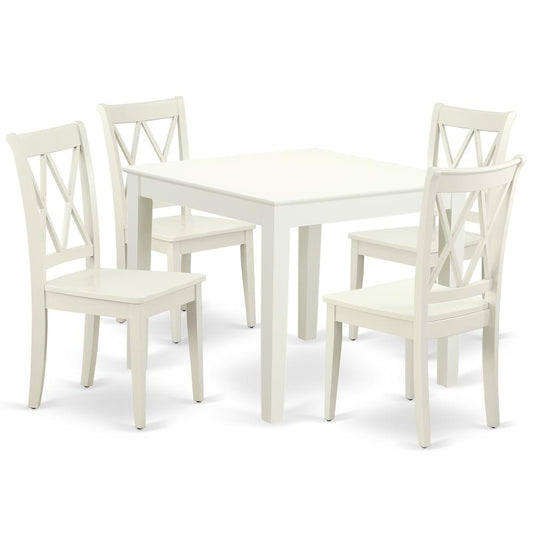 Dining Room Set Linen White, OXCL5-LWH-W