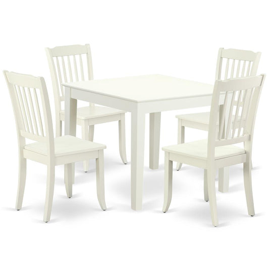 Dining Room Set Linen White, OXDA5-LWH-W