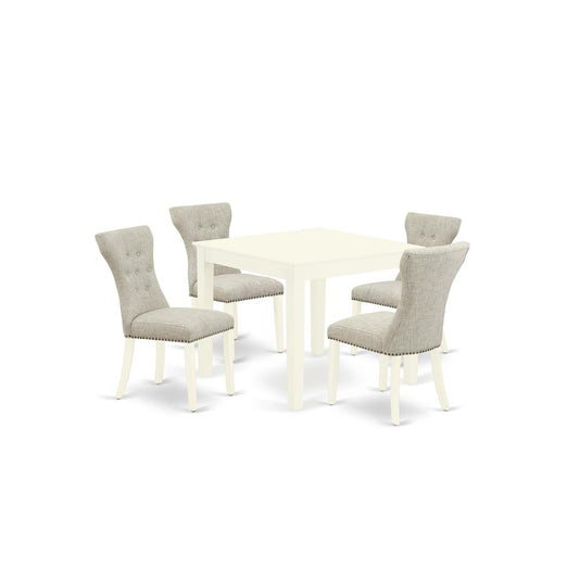 Dining Room Set Linen White, OXGA5-LWH-35