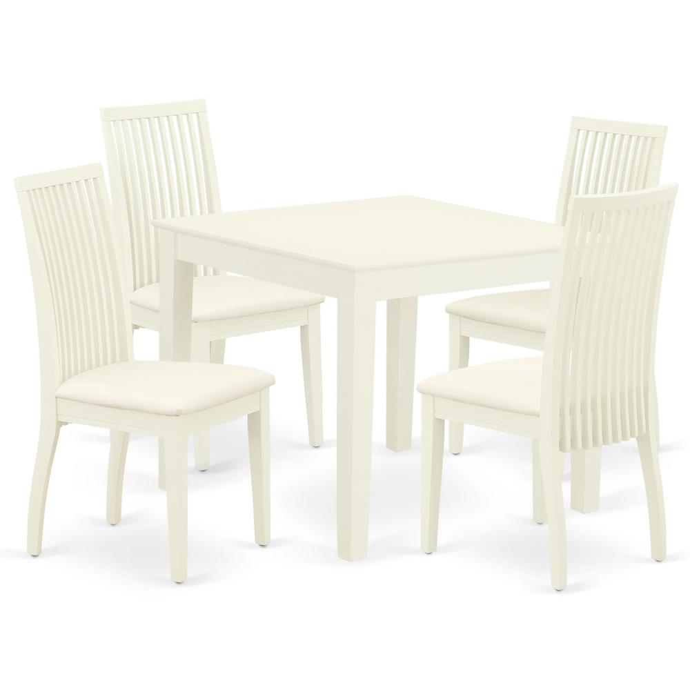 Dining Room Set Linen White, OXIP5-LWH-C