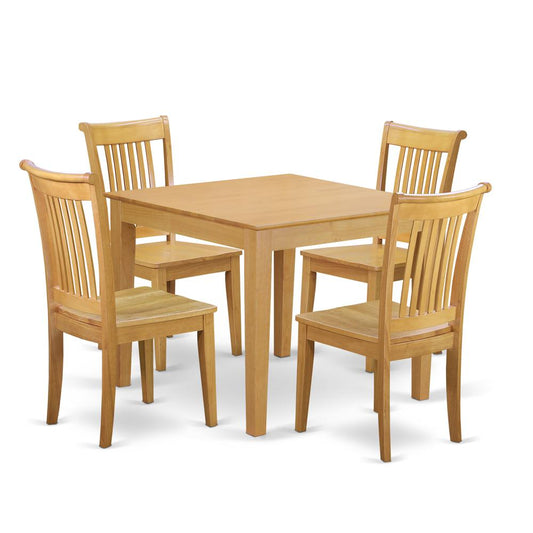 Dining Room Set Oak, OXPO5-OAK-W