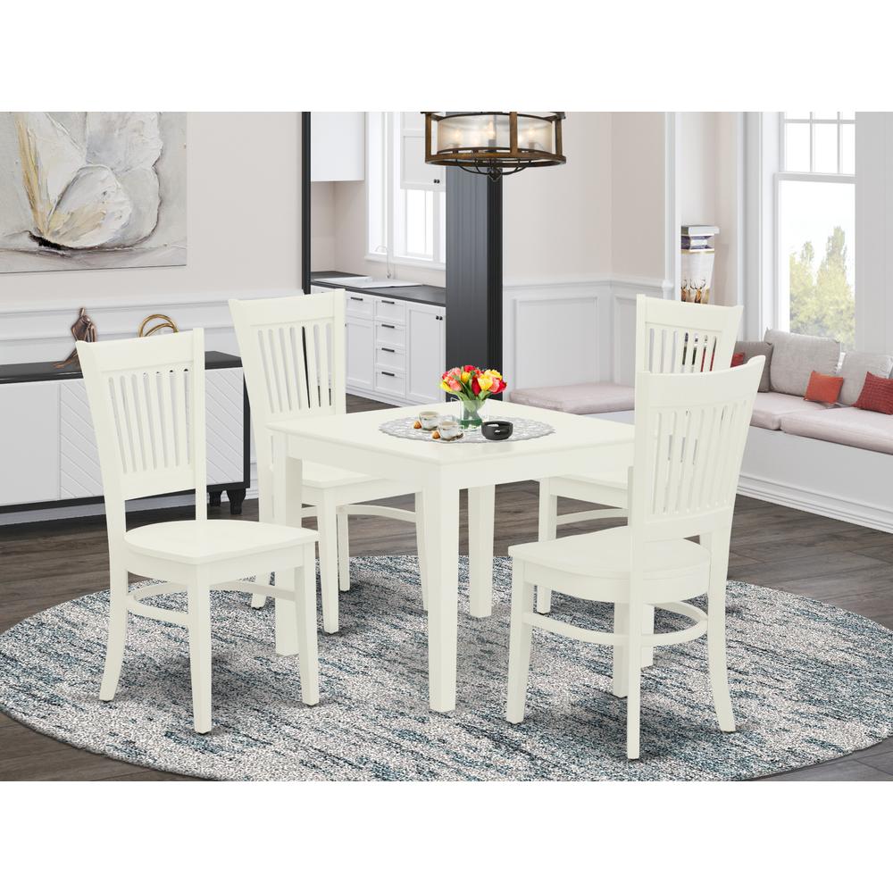 Dining Table- Dining Chairs, OXVA5-LWH-W