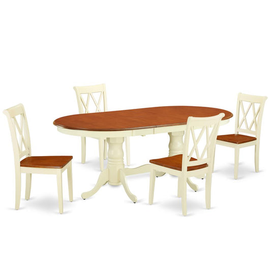 Dining Room Set Buttermilk & Cherry, PLCL5-BMK-W