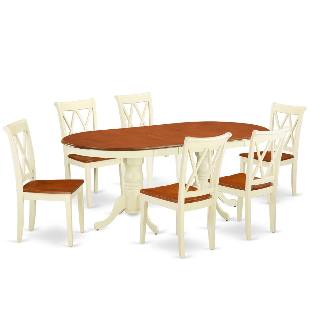 Dining Room Set Buttermilk & Cherry, PLCL7-BMK-W