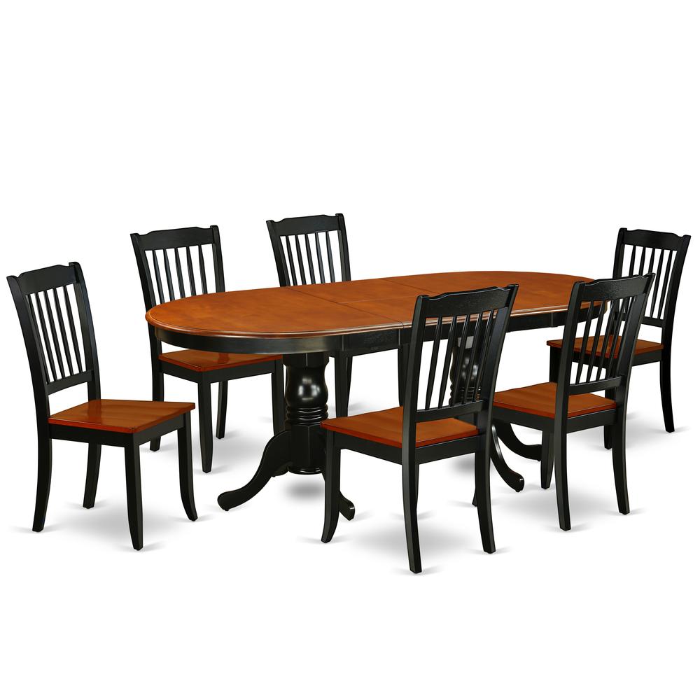 Dining Room Set Black & Cherry, PLDA7-BCH-W