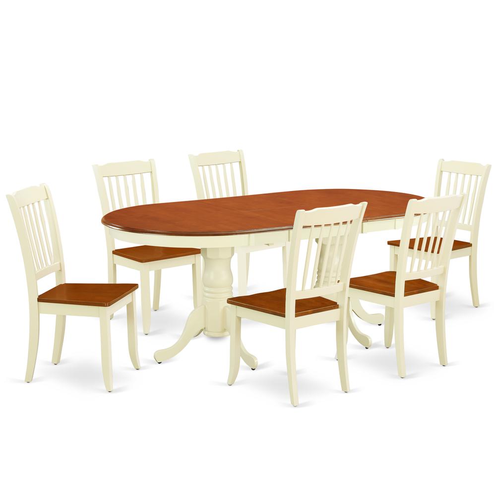 Dining Room Set Buttermilk & Cherry, PLDA7-BMK-W