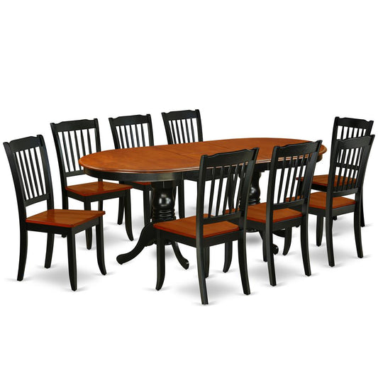 Dining Room Set Black & Cherry, PLDA9-BCH-W