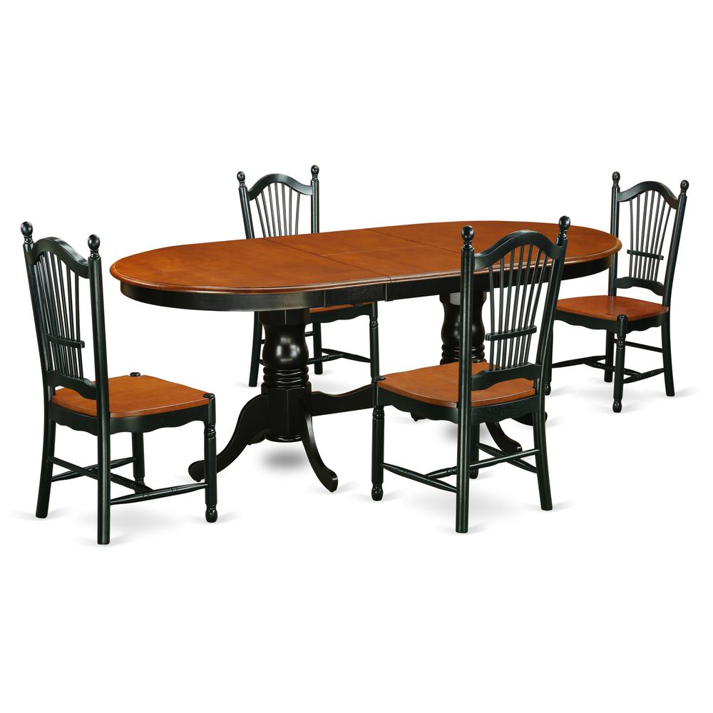 Dining Room Set Black & Cherry, PLDO5-BCH-W