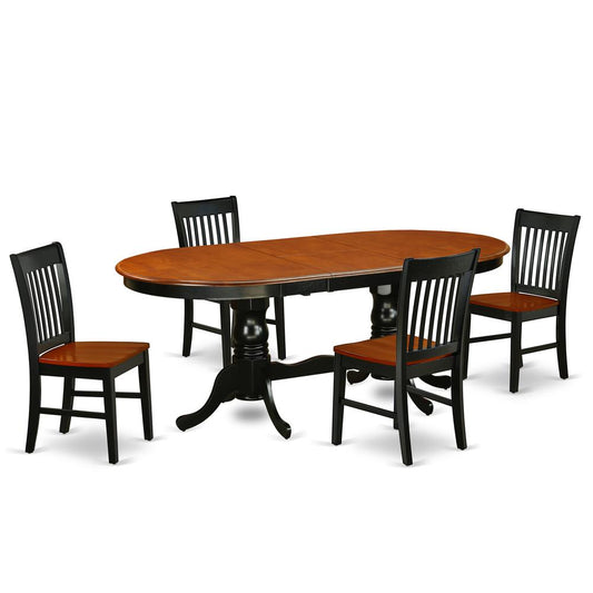 Dining Room Set Black & Cherry, PLNO5-BCH-W