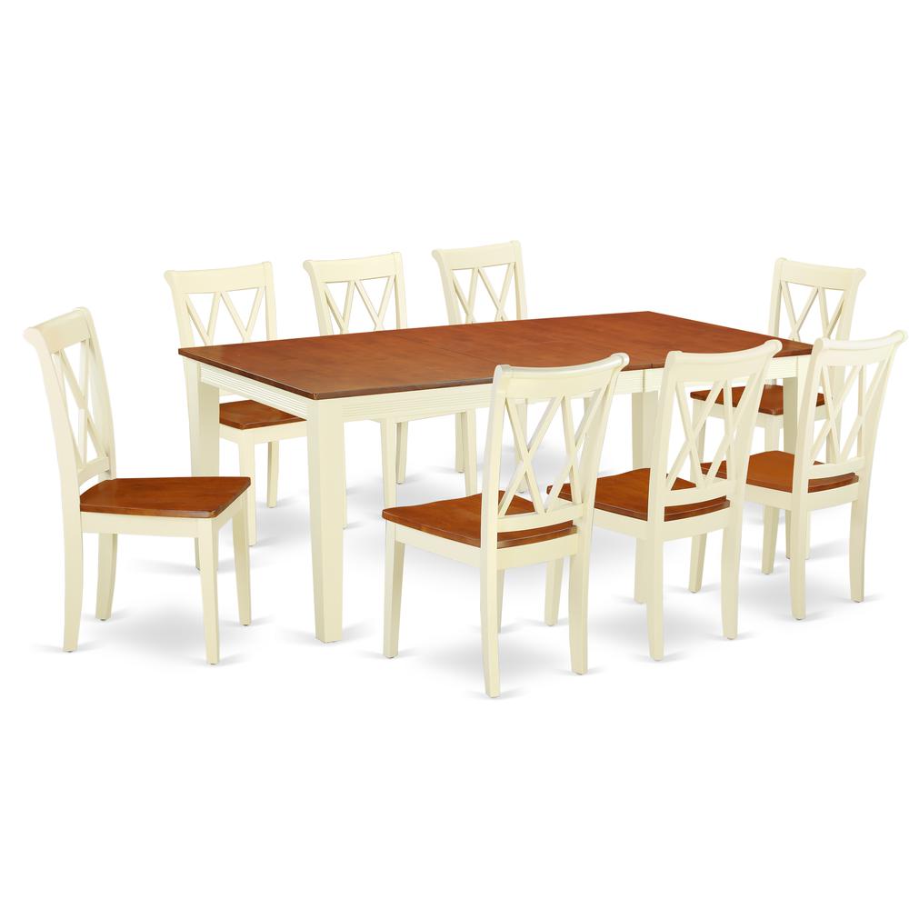 Dining Room Set Buttermilk & Cherry, QUCL9-BMK-W