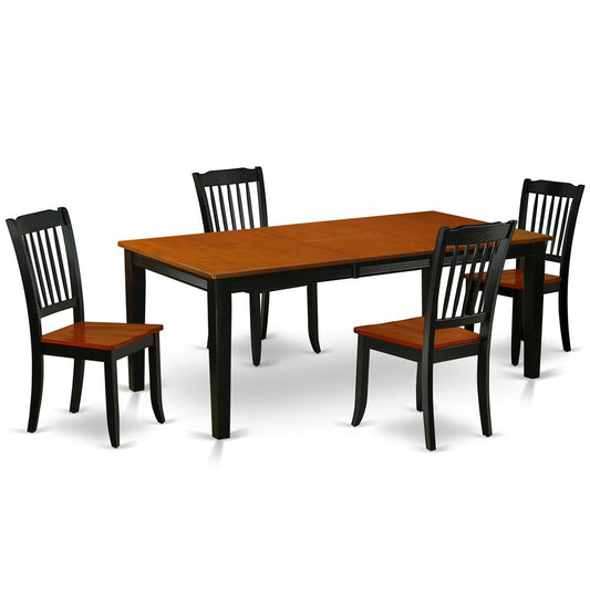 Dining Room Set Black & Cherry, QUDA5-BCH-W