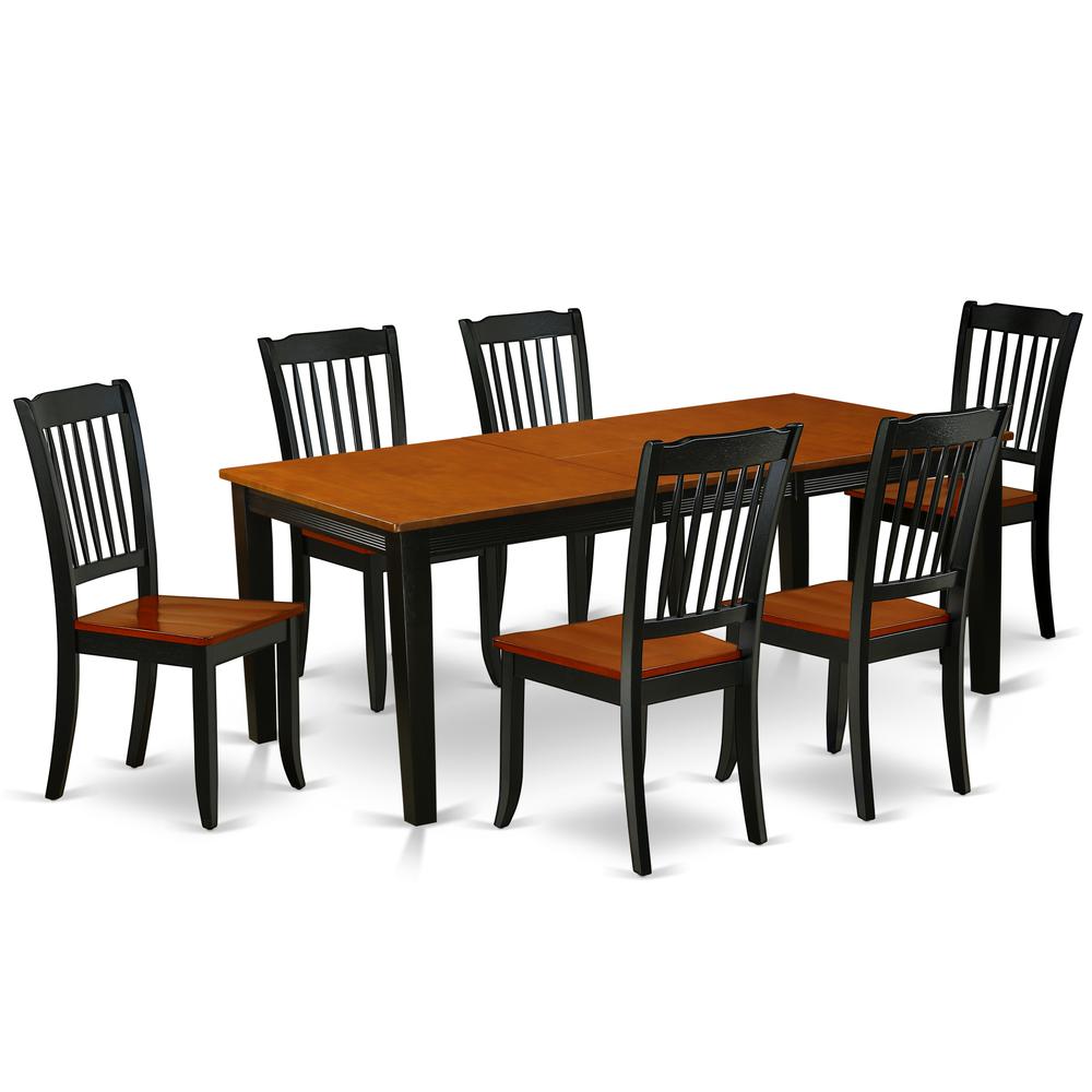 Dining Room Set Black & Cherry, QUDA7-BCH-W