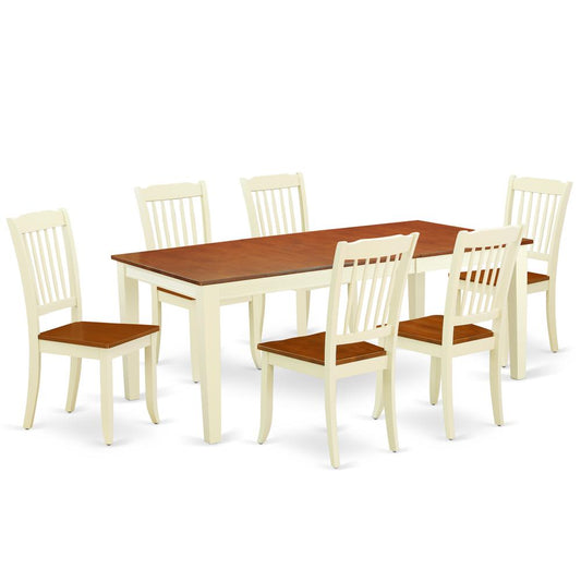 Dining Room Set Buttermilk & Cherry, QUDA7-BMK-W