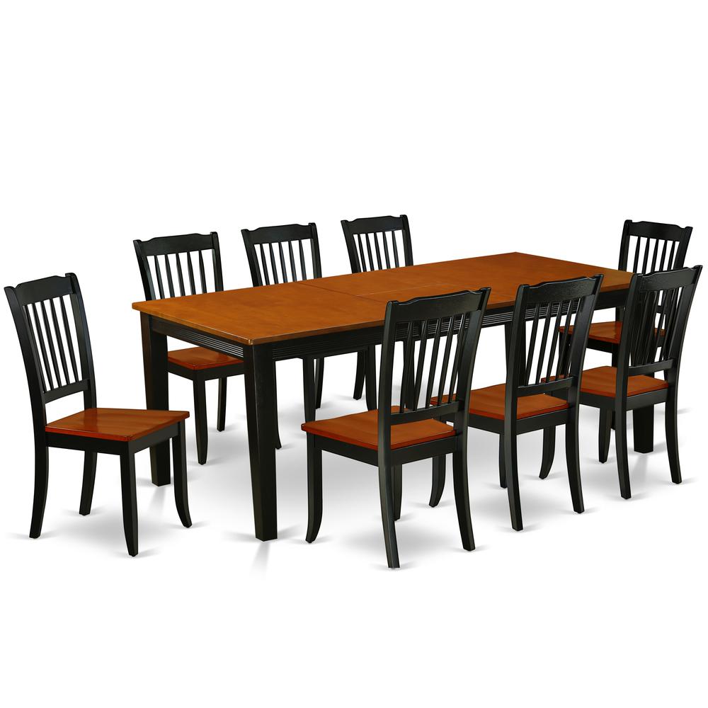 Dining Room Set Black & Cherry, QUDA9-BCH-W