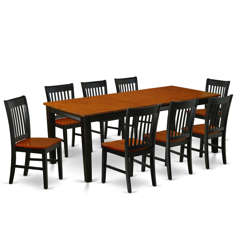 Dining Room Set Black & Cherry, QUNO9-BCH-W