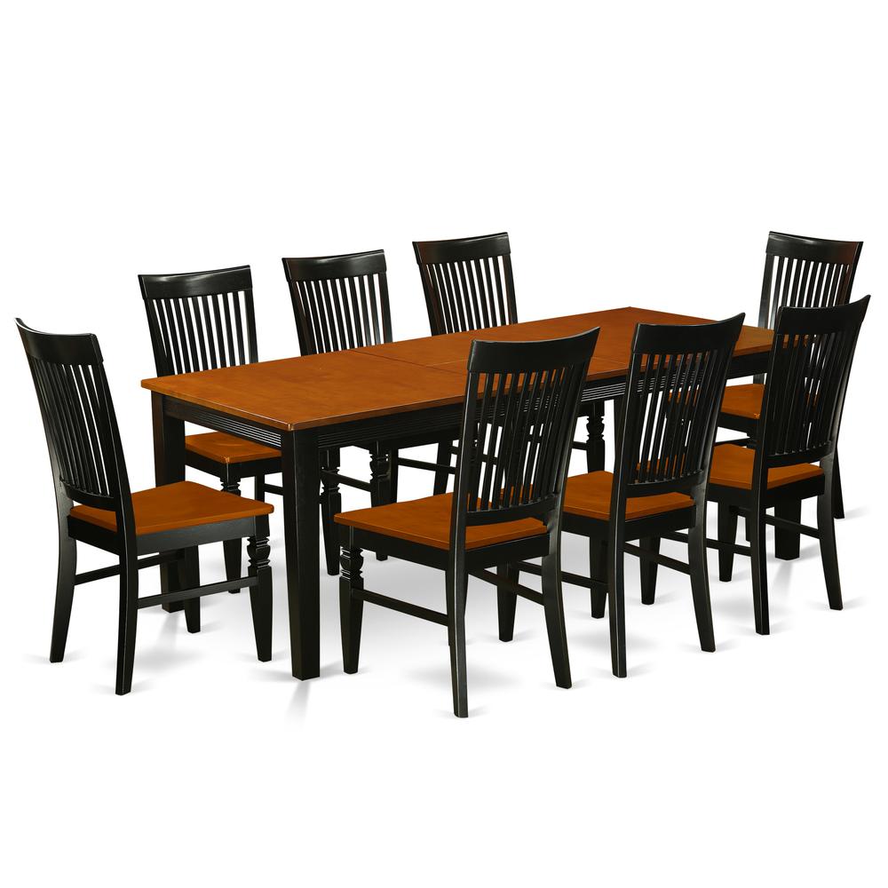 Dining Room Set Black & Cherry, QUWE9-BCH-W