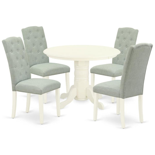 Dining Room Set Linen White, SHCE5-WHI-15