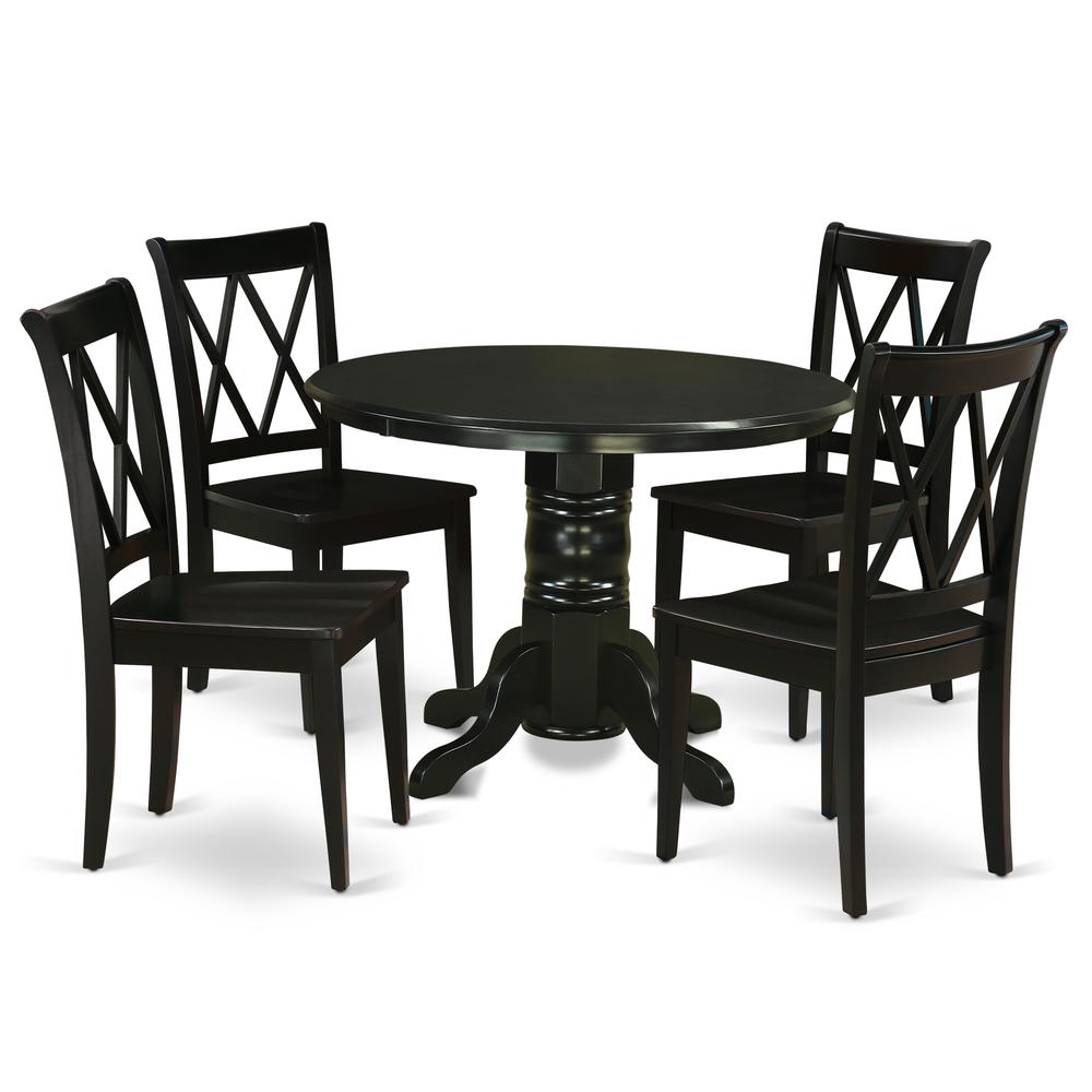 Dining Room Set Black, SHCL5-BLK-W