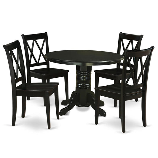 Dining Room Set Black, SHCL5-BLK-W