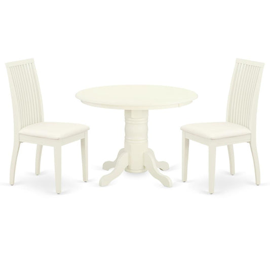 Dining Room Set Linen White, SHIP3-WHI-C