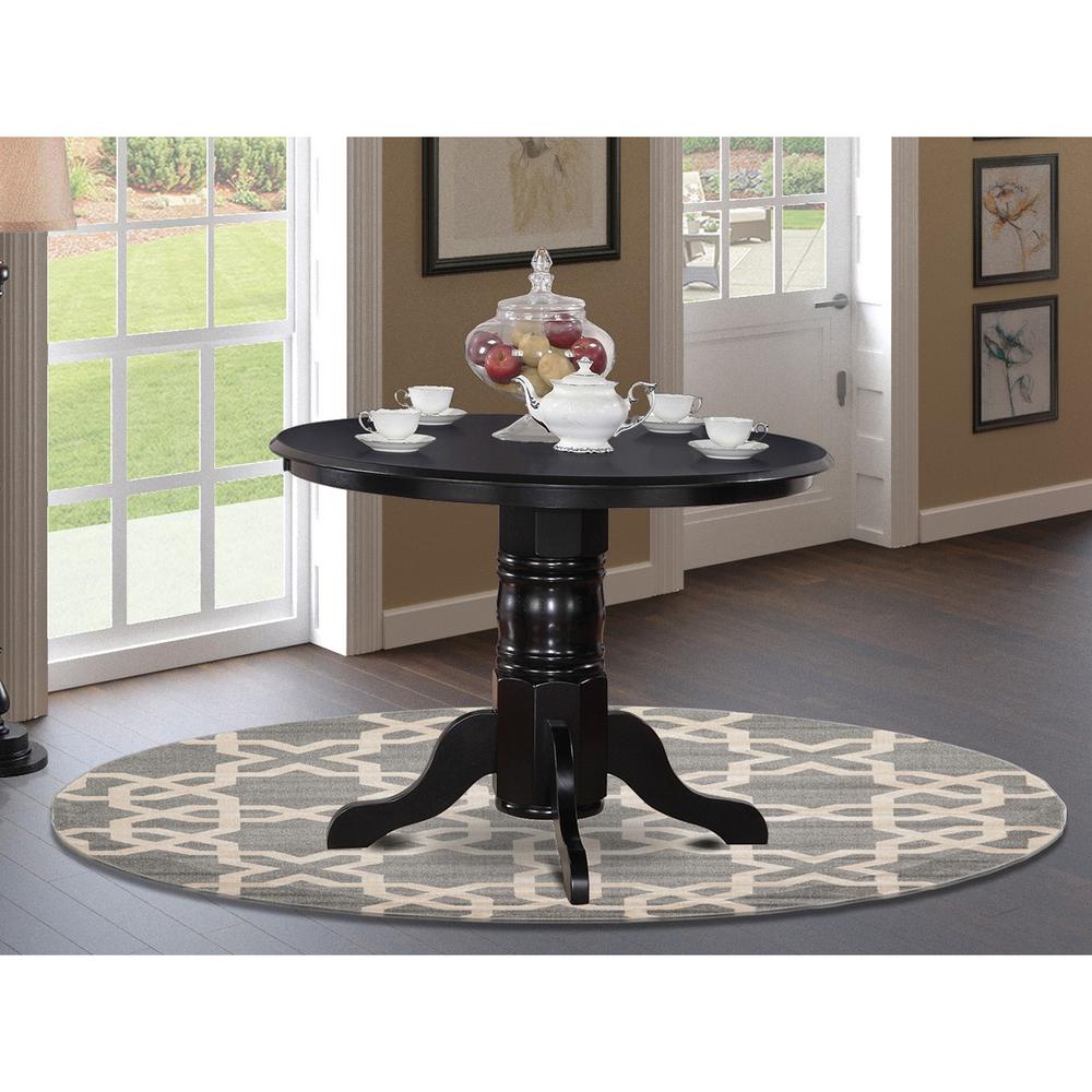 Shelton  Round    Kitchen  Table  42"  Diameter  In  Black  Finish