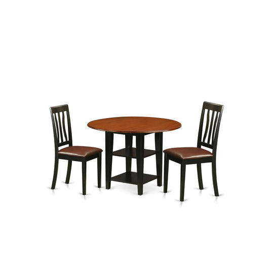 Dining Room Set Black & Cherry, SUAN3-BCH-LC