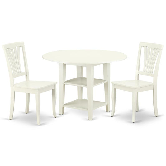 Dining Room Set Linen White, SUAV3-LWH-W