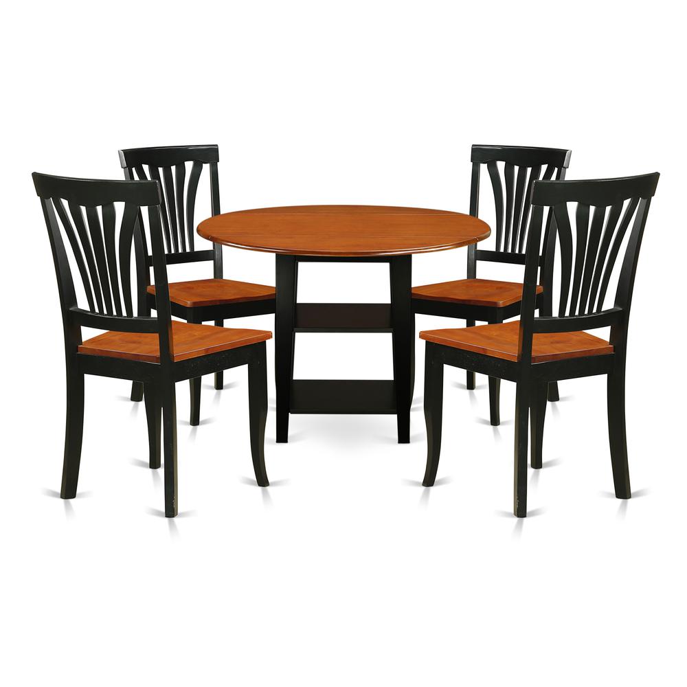 Dining Room Set Black & Cherry, SUAV5-BCH-W