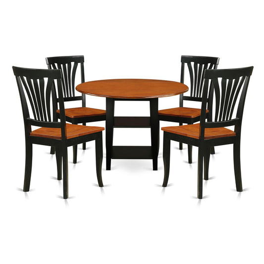 Dining Room Set Black & Cherry, SUAV5-BCH-W