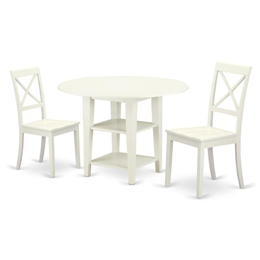 Dining Room Set Linen White, SUBO3-LWH-W