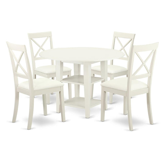 Dining Room Set Linen White, SUBO5-LWH-LC