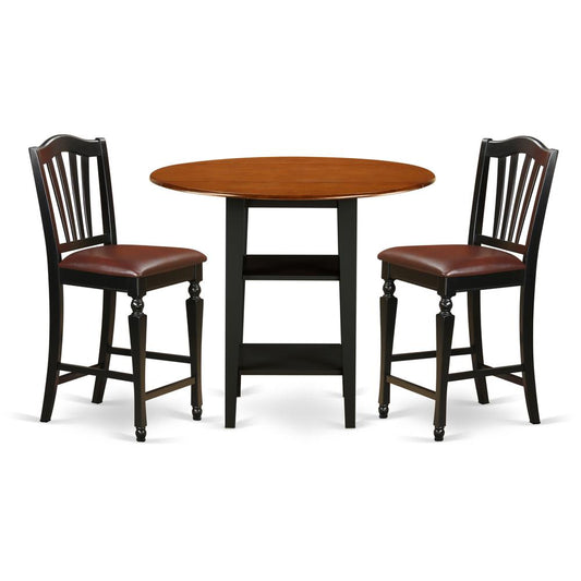 Dining Room Set Black & Cherry, SUCH3H-BCH-LC