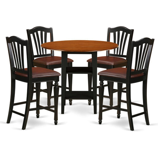 Dining Room Set Black & Cherry, SUCH5H-BCH-LC