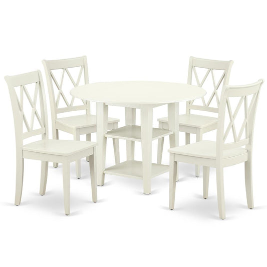 Dining Room Set Linen White, SUCL5-LWH-W