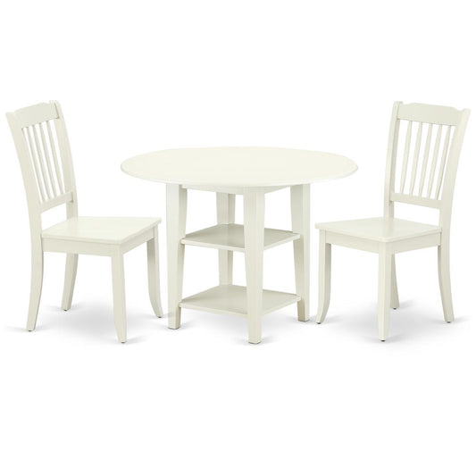 Dining Room Set Linen White, SUDA3-LWH-W