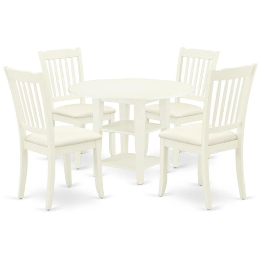 Dining Room Set Linen White, SUDA5-LWH-C