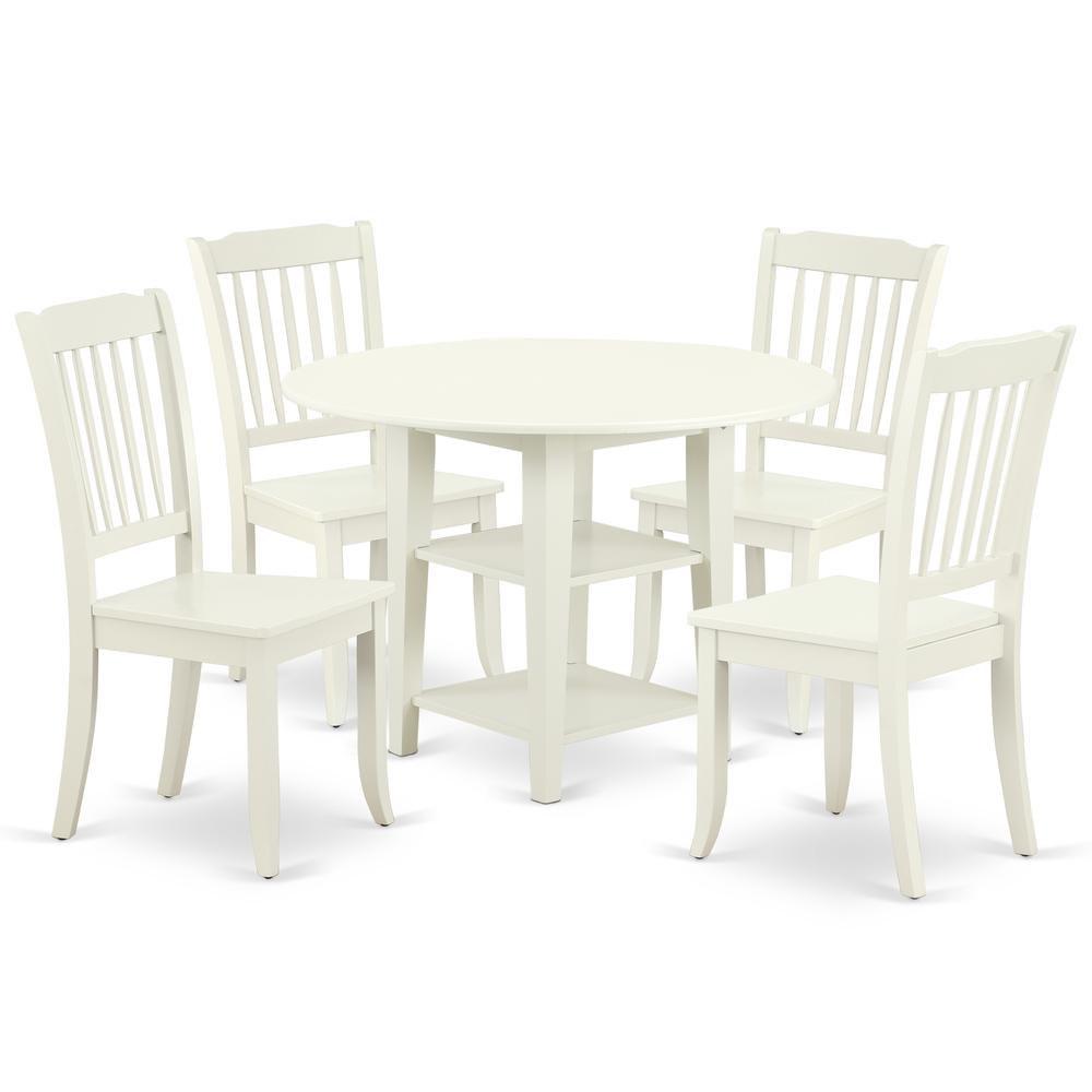 Dining Room Set Linen White, SUDA5-LWH-W