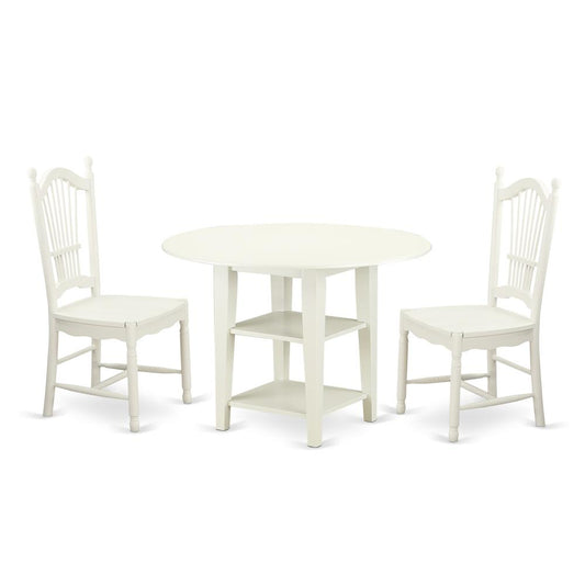 Dining Room Set Linen White, SUDO3-LWH-W