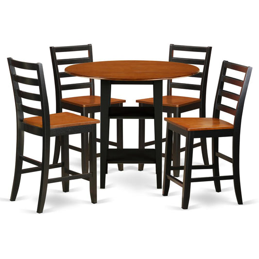 Dining Room Set Black & Cherry, SUFA5H-BCH-W