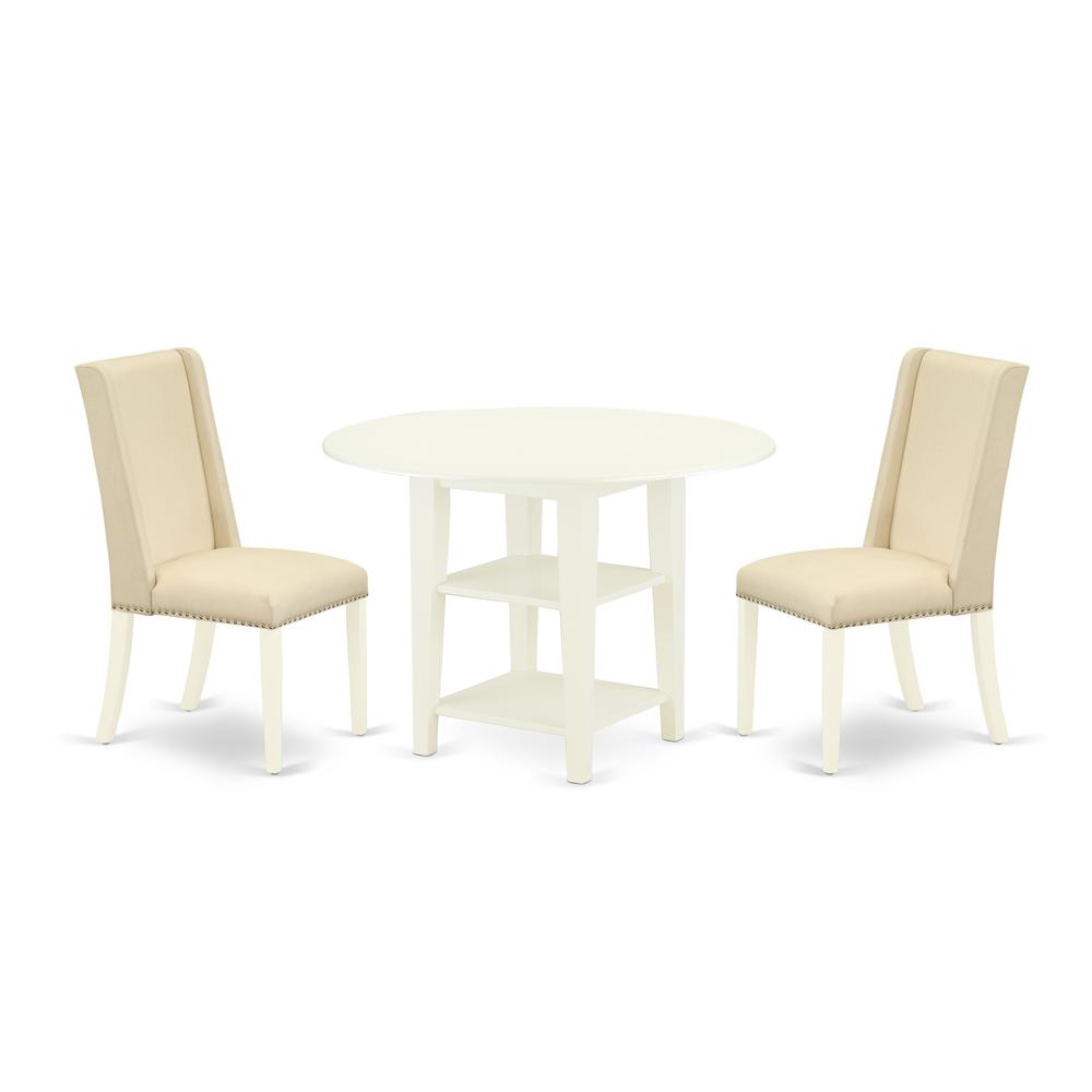 Dining Room Set Linen White, SUFL3-LWH-01