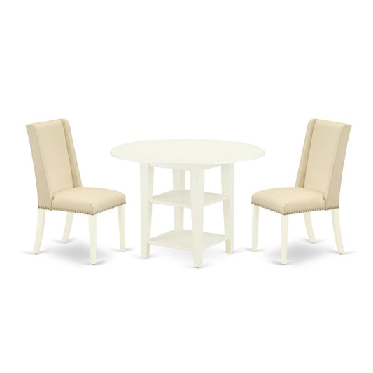 Dining Room Set Linen White, SUFL3-LWH-01